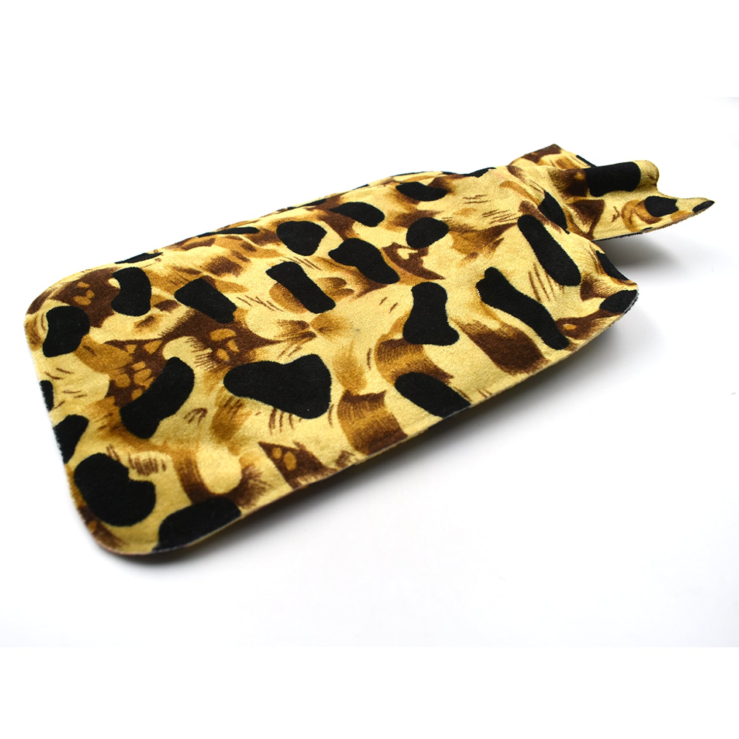 Hot water heating pad bag in use, illustrating its application for pain relief Hot water heating pad bag in use, illustrating its application for pain relief